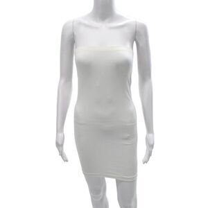 Skinny Tees Women Bodycon White Off Shoulder Mini Dress Size One Size